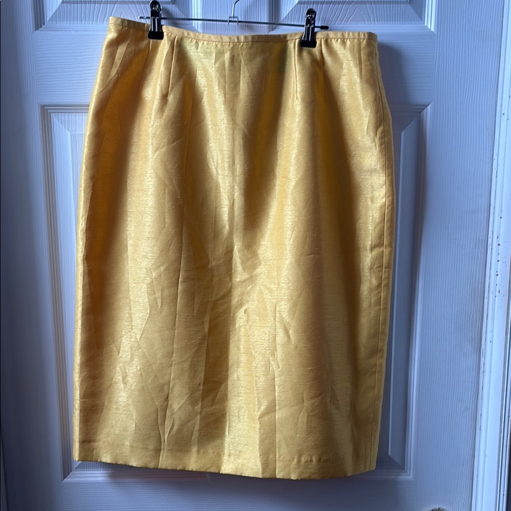 Kasper Yellow Pencil Skirt